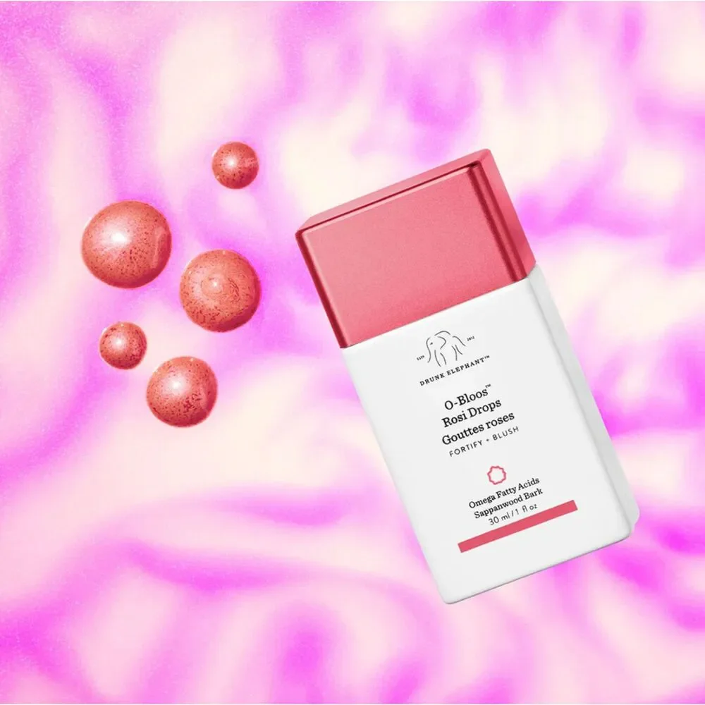 NIB Drunk Elephant O-Bloos Rosi Drops Blush Serum Makeup w/ Lala Retro Sample